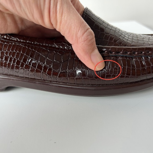 SAS Tripad Comfort Slip On Simplify Loafers 6.5N Brown Croc Moccasin Shiny USA - Picture 9 of 9